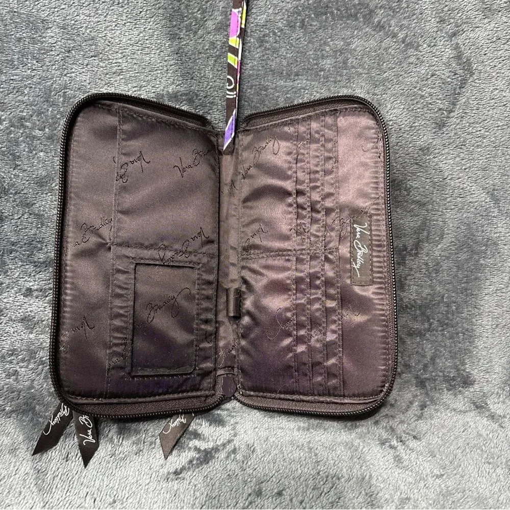 vera bradley large zip around wallet Brown Purple Pinch NWT - Picture 8 of 10